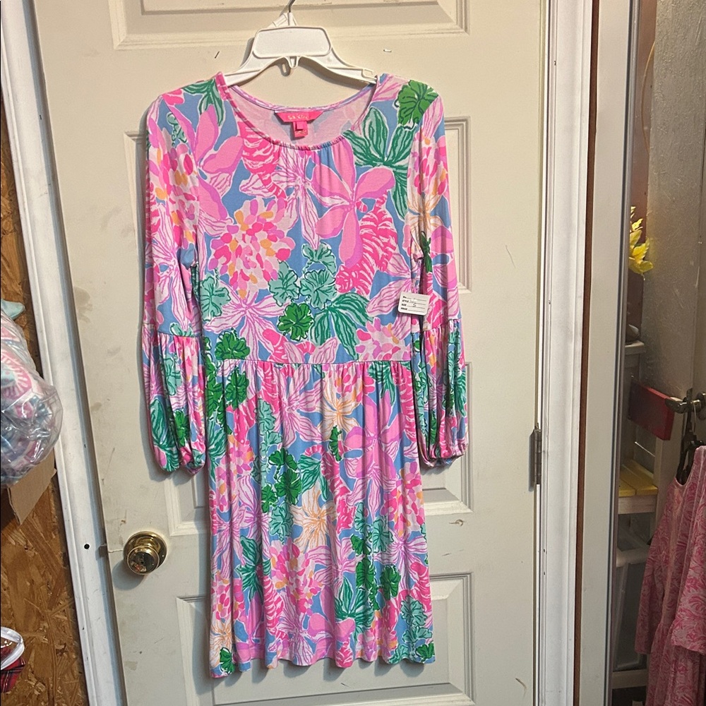 Lilly Pulitzer Vibrant Pink and Green Kids Dress